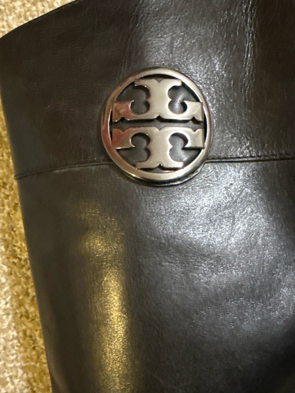Tory Burch black leather knee-high boots - Picture 5 of 5